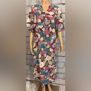 Vintage Floral House Coat Robe Appel Brand Size Medium